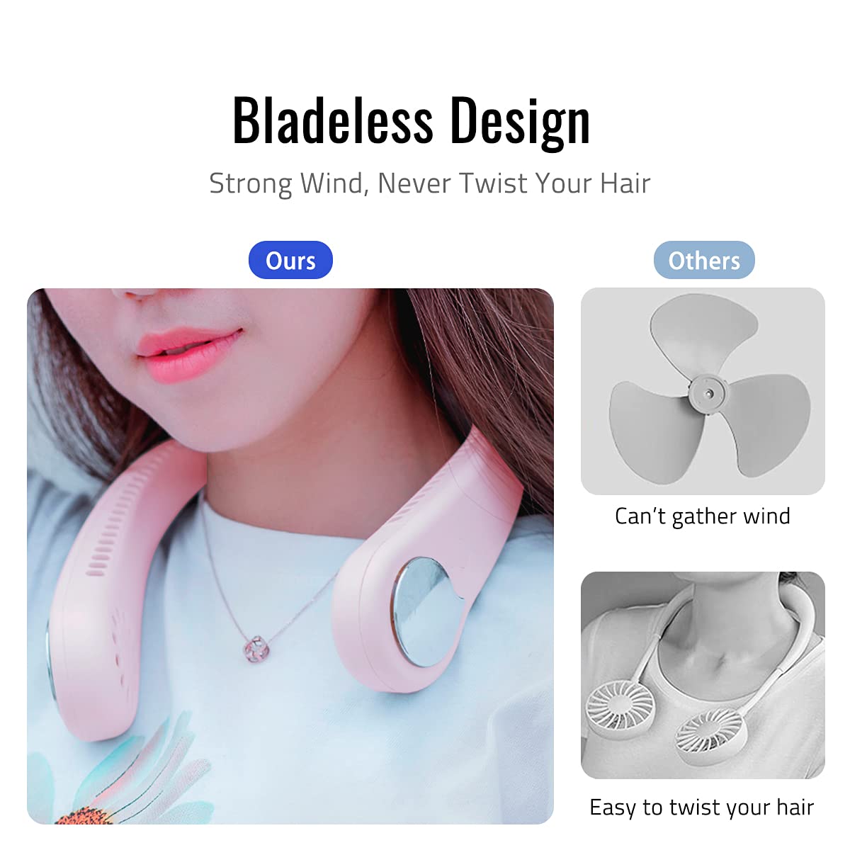 Portable Neck Fan – USB Rechargeable