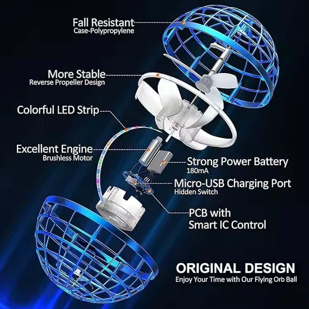 Magic Flying Toy-RGB Lights 360 Rotating Ball