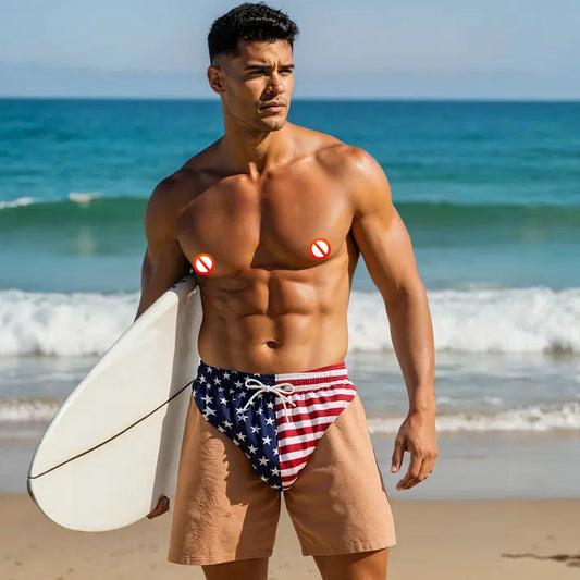 American Flag Unisex Swim Beach Shorts
