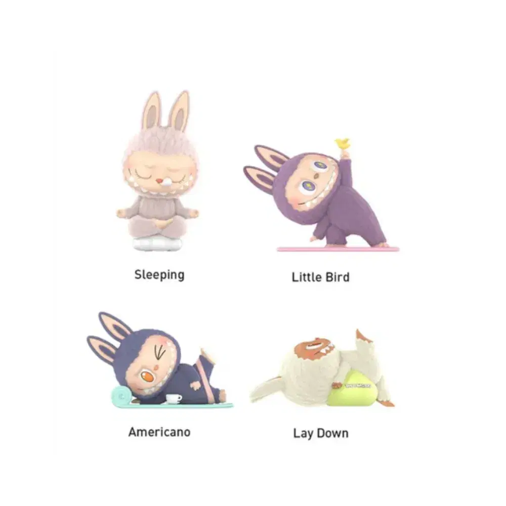 Labubu The Monsters Lazy Yoga Series Figures Sealed Case