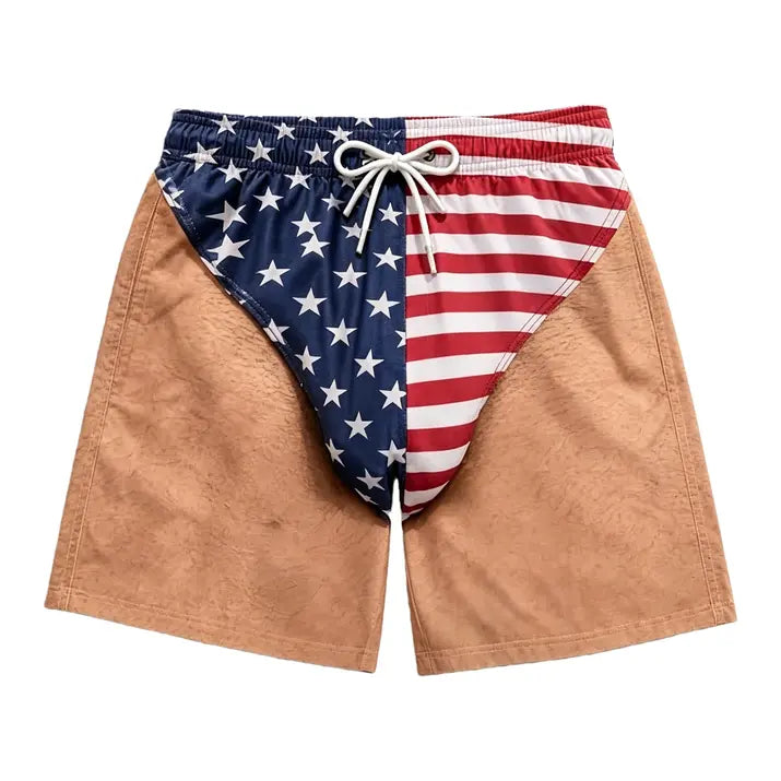 American Flag Unisex Swim Beach Shorts