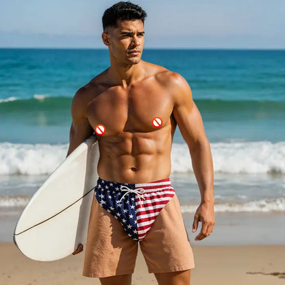 American Flag Unisex Swim Beach Shorts