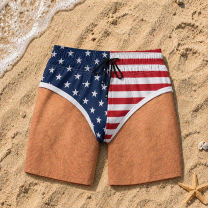 American Flag Unisex Swim Beach Shorts